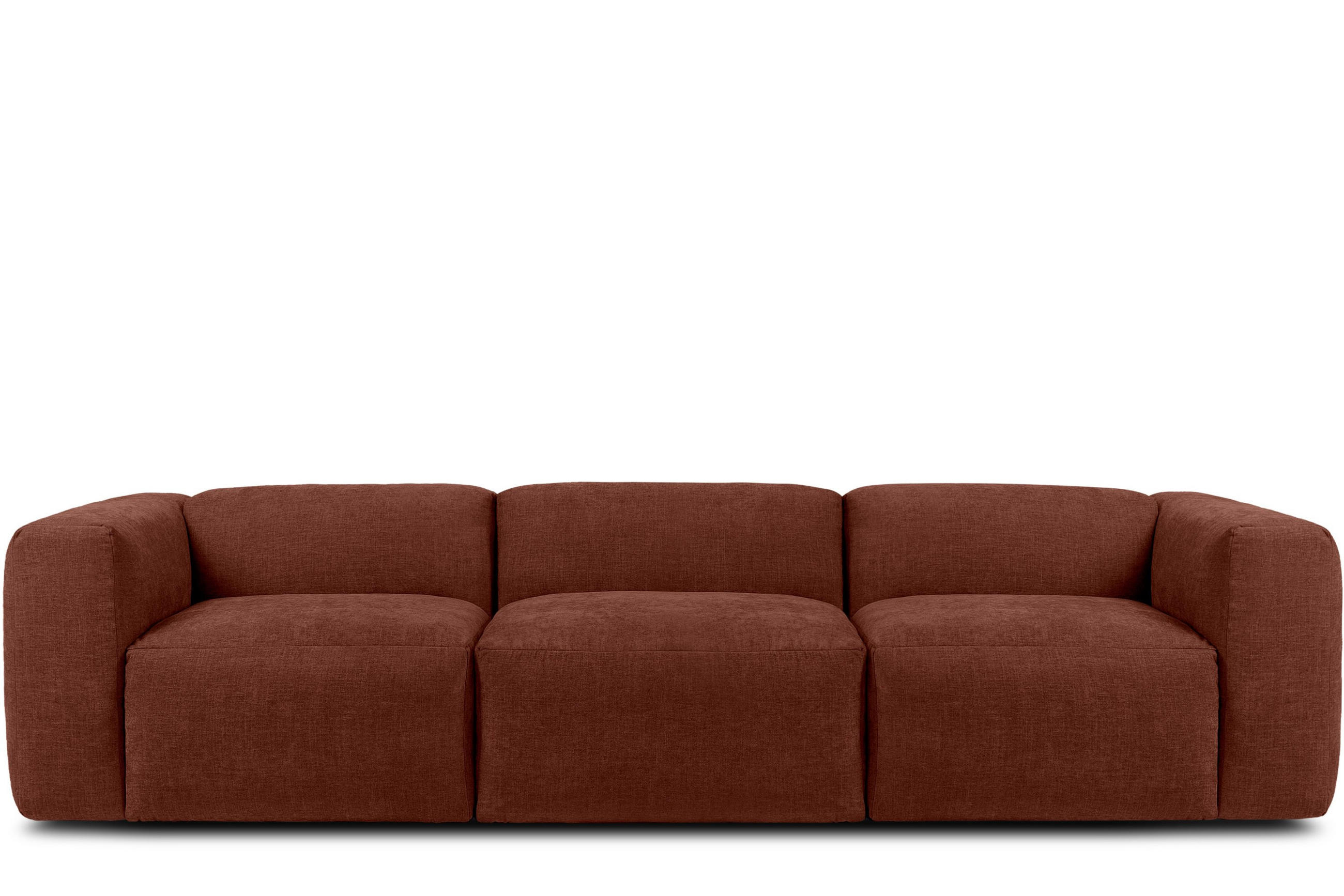 3-SITZER-MODULSOFA BUFFO mit extrem weicher und bequemer Sitzfläche, Gewebestoff, orange - Dunkelorange, Textil (290/73/96cm) - KONSIMO®