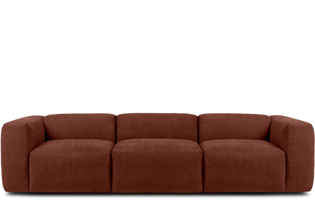 3-SITZER-MODULSOFA BUFFO mit extrem weicher und bequemer Sitzfläche, Gewebestoff, orange - Dunkelorange, Textil (290/73/96cm) - KONSIMO®