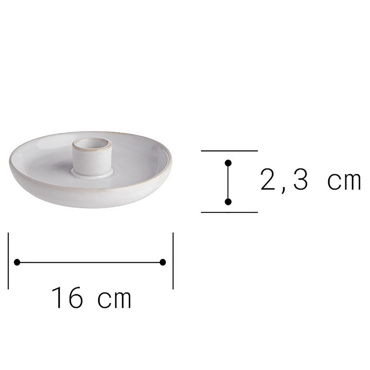 KERZENHALTER Peaceful - Creme, Keramik (16/2.5/16cm) - Butlers