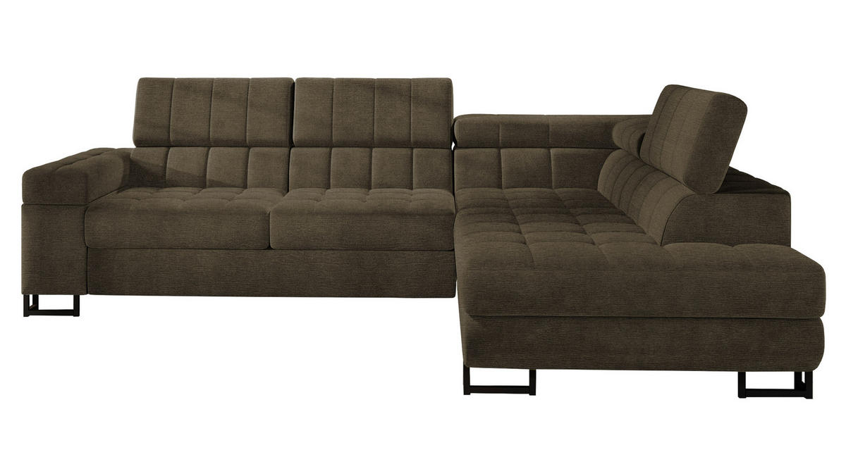 ECKSOFA Laris, Seite: Rechts - Schwarz/Braun, Holz/Textil (271/203cm) - MIRJAN24