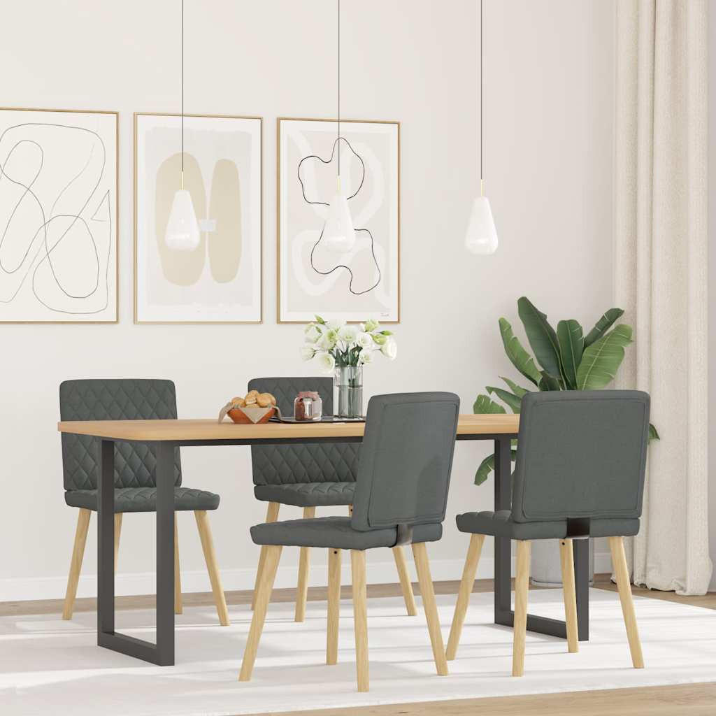 ESSZIMMERSTÜHLE 4 Stk. Dunkelgrau Stoff 45*54*86cm - Dunkelgrau, Metall (45/86/54cm) - ZMH