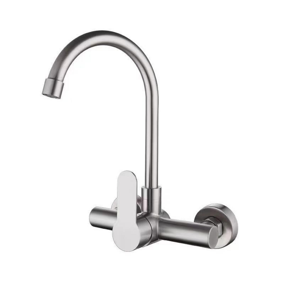 WANDARMATUR，GEBÜRSTETER, gebogener , 190 x 180 x 330 mm - Silberfarben, Metall (19/33/18cm) - Vallsero