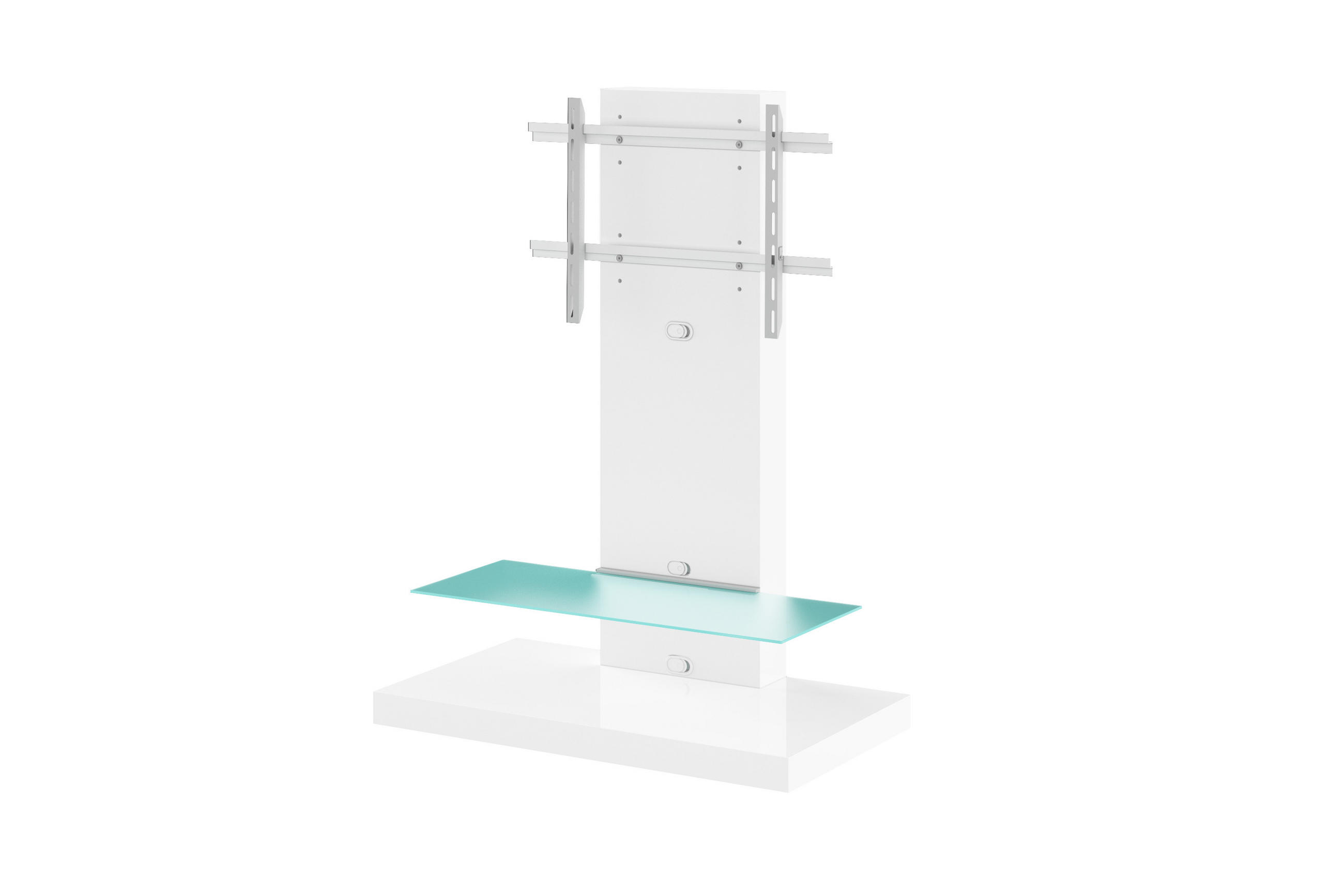TV RACK rechteckig Weiß Hochglanz Glas 100/134/55 cm - Weiß Hochglanz, Holzwerkstoff (100/134/55cm)