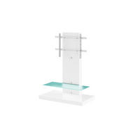 TV RACK rechteckig Weiß Hochglanz Glas 100/134/55 cm - Weiß Hochglanz, Holzwerkstoff (100/134/55cm)