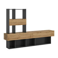WOHNWAND Lennox 38/210/147 cm - Grau, Holzwerkstoff (210/147/38cm) - Xonox