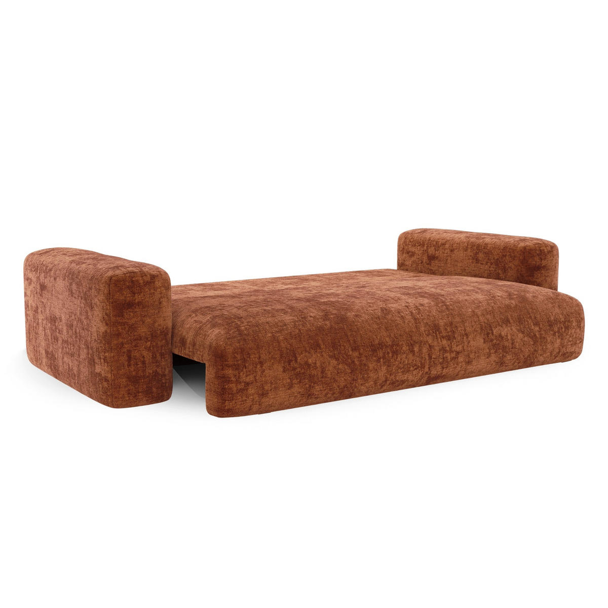 SCHLAFSOFA mit Stauraum LIOR Strukturierter Samt Terrakotta 260cm - Dunkelorange/Terracotta, Textil (260/83/100cm) - Premium Interiors