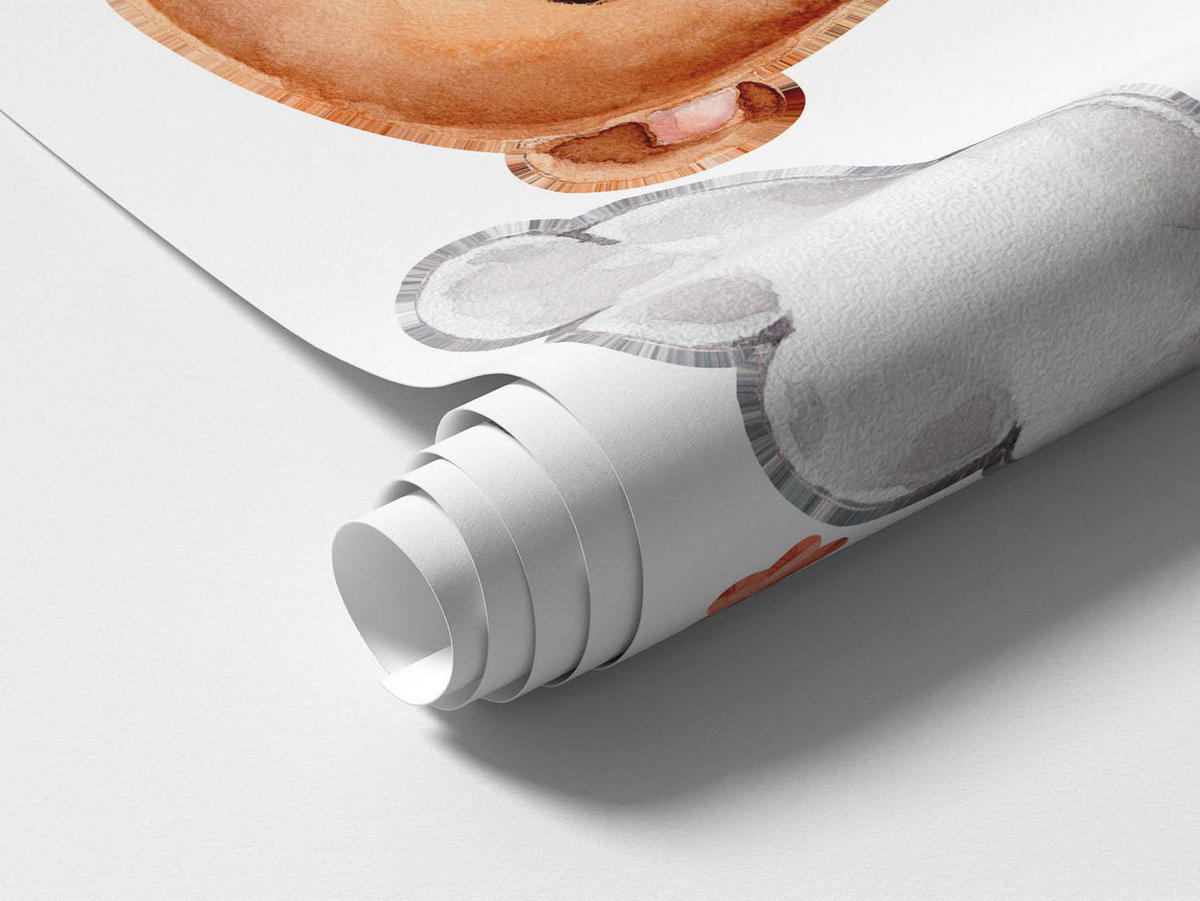 WANDAUFKLEBER 60x79cm - Aquarell-Regenbogenbären - Multicolor, Kunststoff (60/79/0.1cm) - Wallfluent