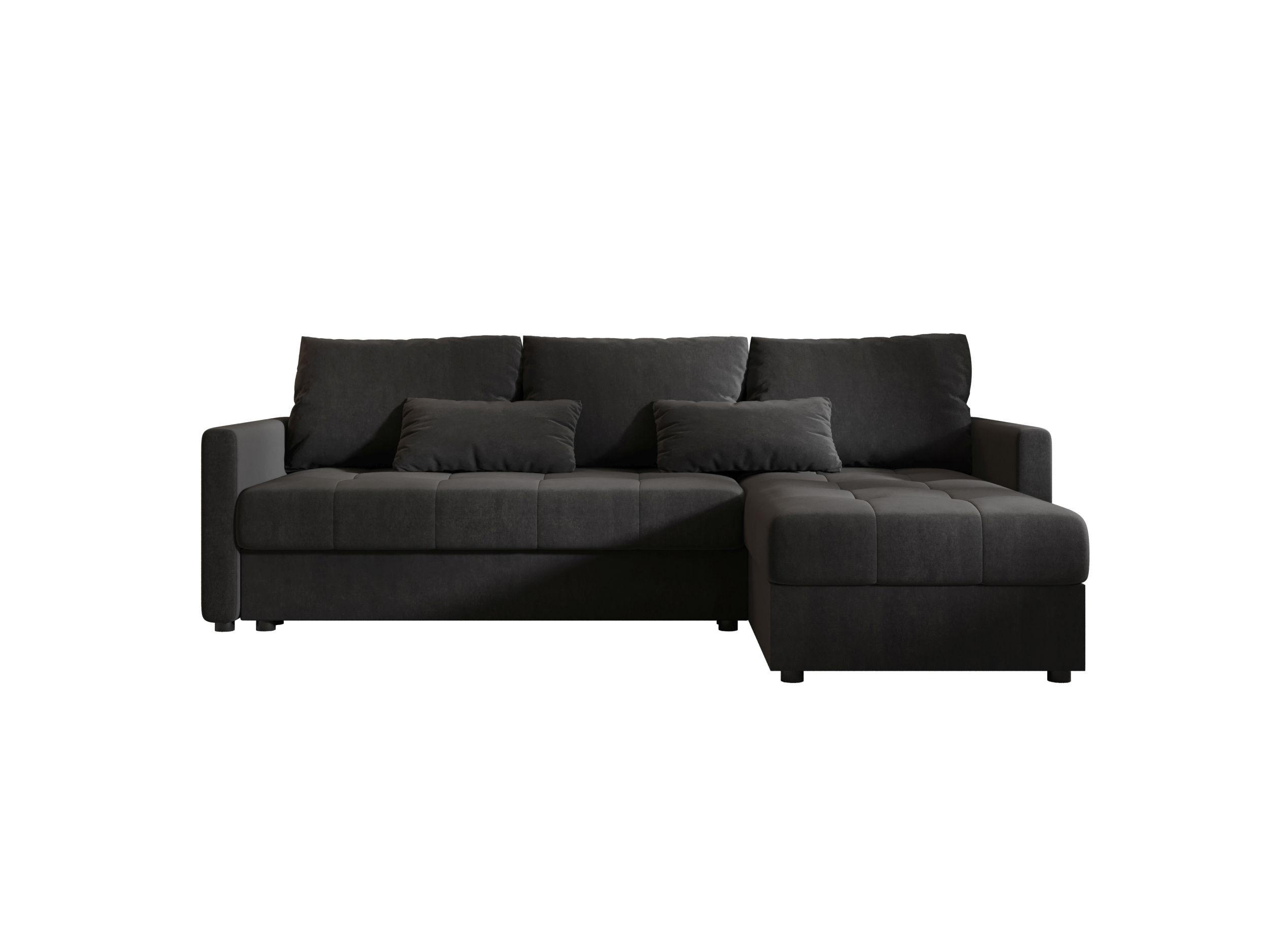 ECKSOFA MOS L BIS Itaka 27 Rechts mit Schlaffunktion - Dunkelgrau, Textil (220/143cm) - Bedante