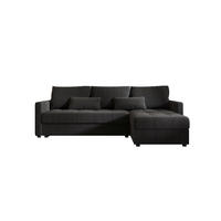 ECKSOFA MOS L BIS Itaka 27 Rechts mit Schlaffunktion - Dunkelgrau, Textil (220/143cm) - Bedante