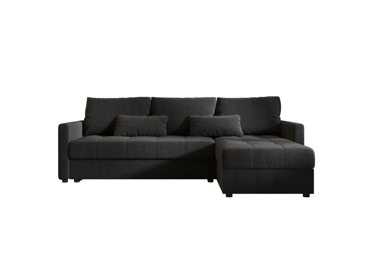 ECKSOFA MOS L BIS Itaka 27 Rechts mit Schlaffunktion - Dunkelgrau, Textil (220/143cm) - Bedante
