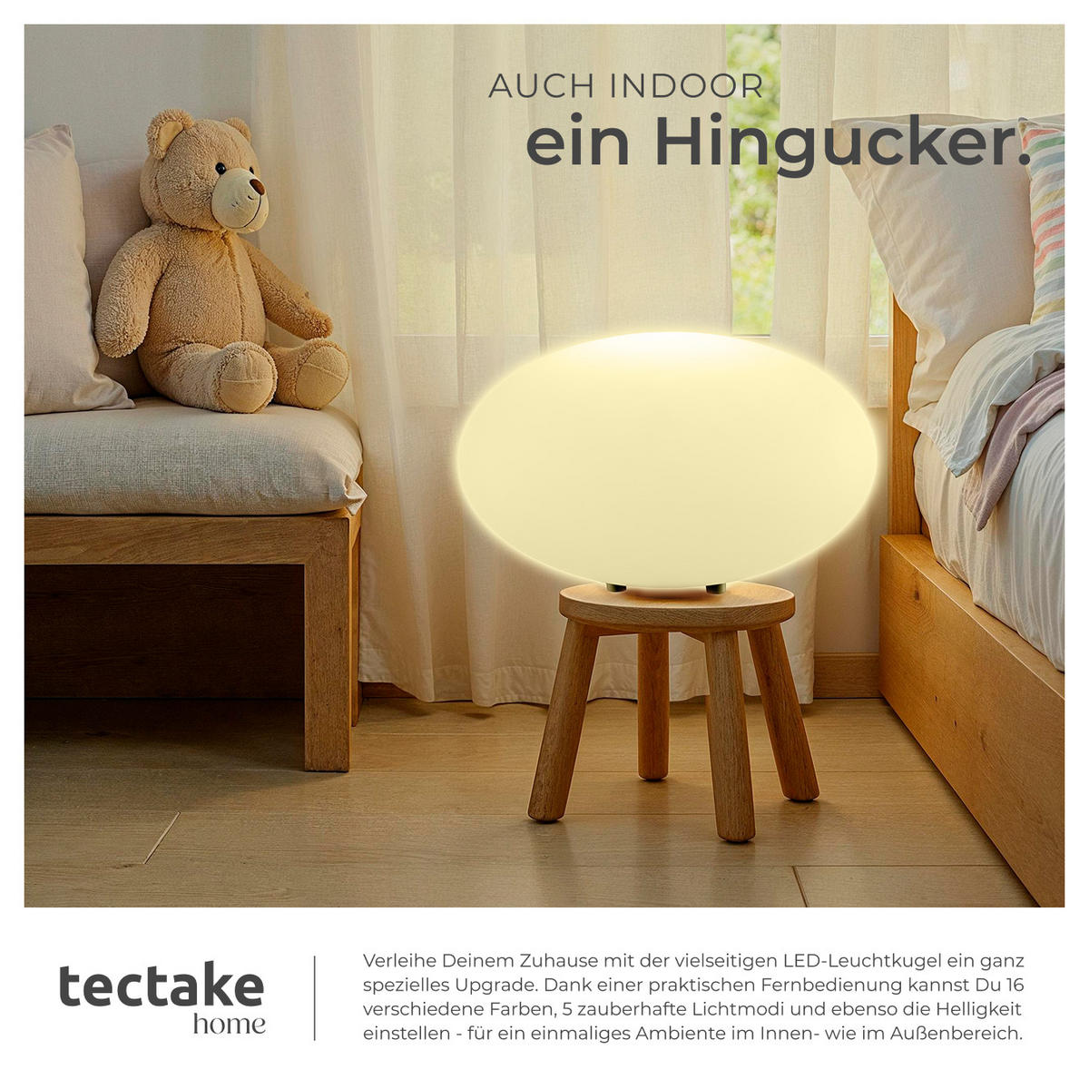 KUGELLEUCHTE Luminous Eye,inklusive Erdspieß,weiß - Weiß, Kunststoff (35/35/28.5cm) - tectake
