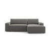 ECKSOFA ausklappbar rechts mit Container Jodie aus Samt hellgrau 3 Sitzplätze - Hellgrau, Textil (151/246cm) - Micadoni
