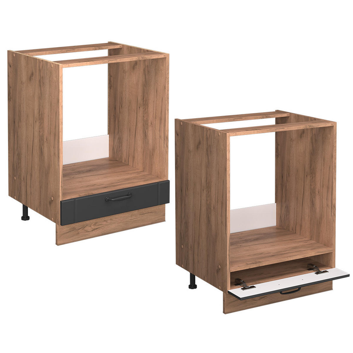 SKŘÍŇKA NA VESTAVĚNOU TROUBU Fame-Line Tmavě šedá - medově dubová/tmavě šedá, kompozitní dřevo (60/82/60cm) - Vicco