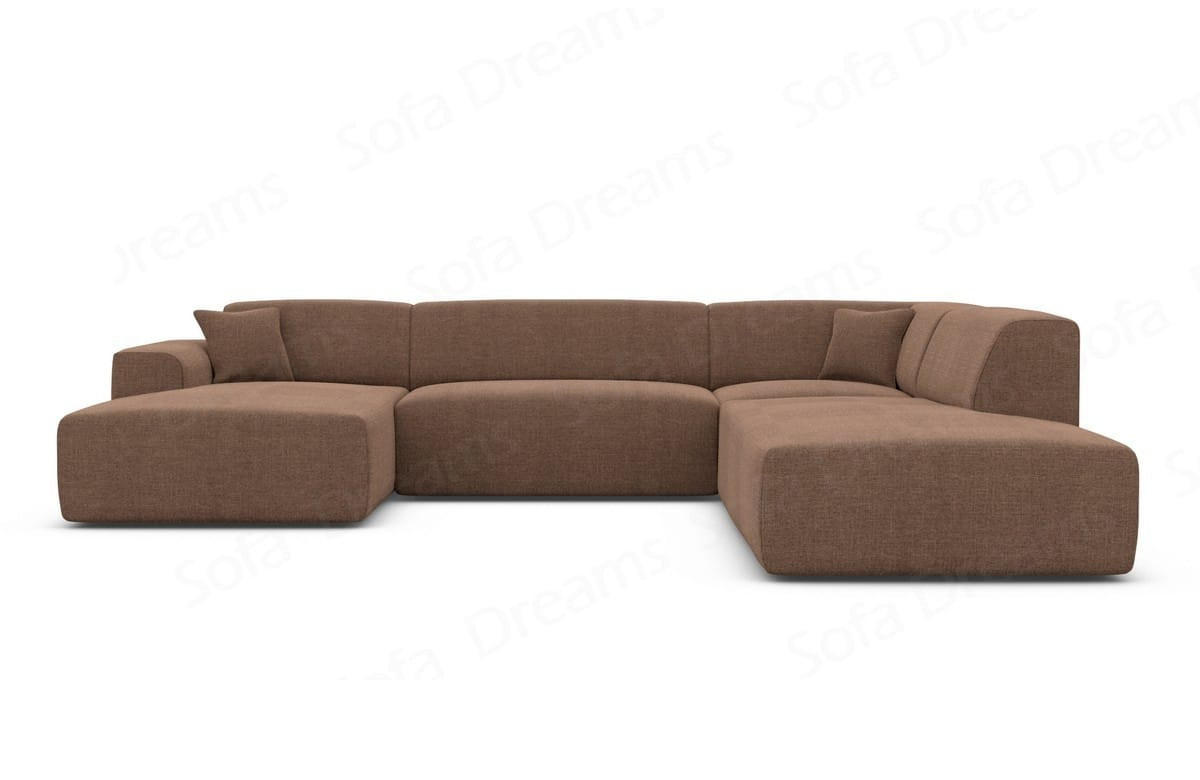 WOHNLANDSCHAFT Genova Braun Strukturstoff - Braun, Kunststoff (326/70/263cm)