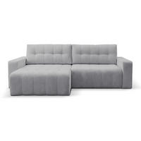 ECKSOFA Maillo Hellgrau Cord - Hellgrau/Schwarz, Kunststoff/Textil (245/143cm) - Selsey