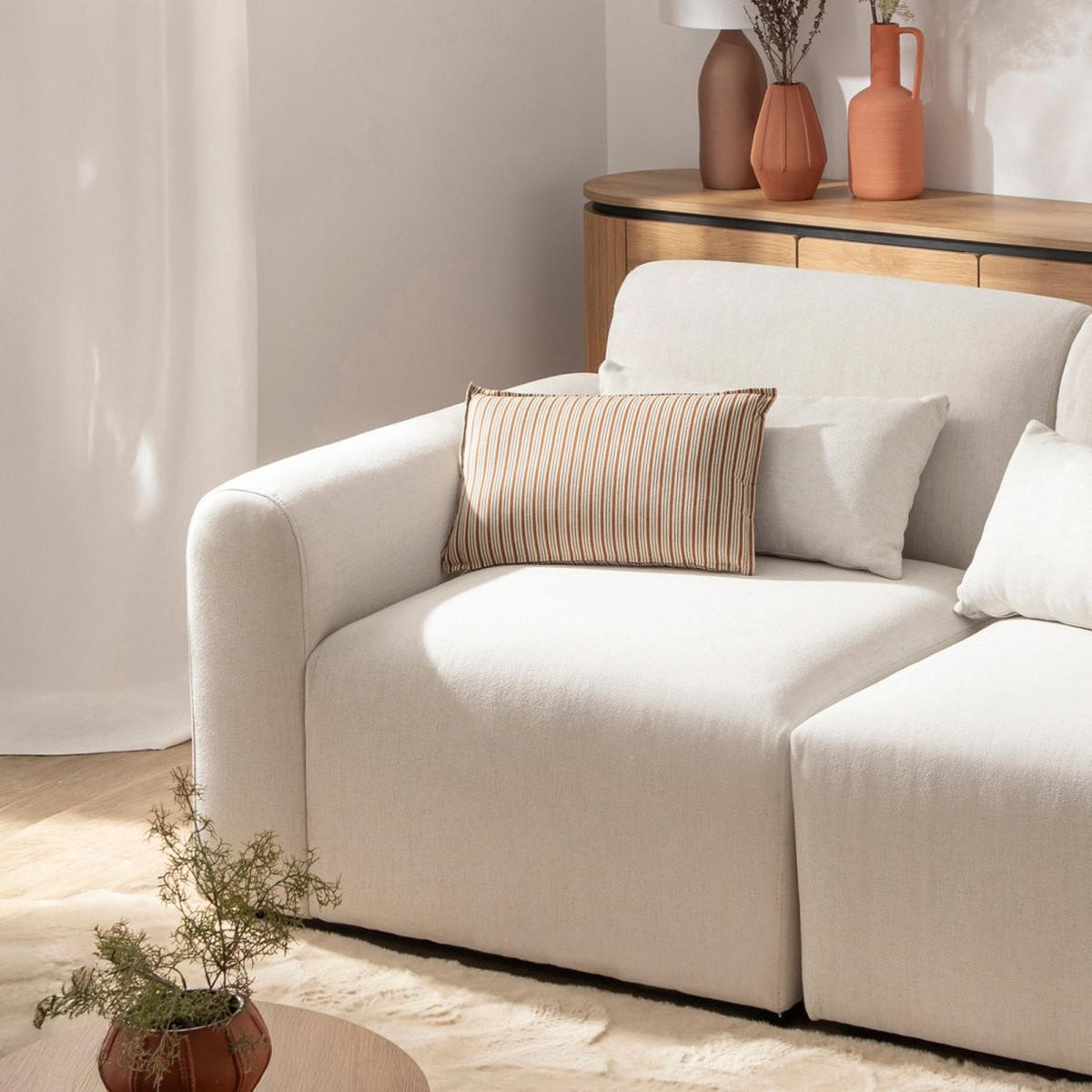 SOFA MODULARES Cillian Beige 100 cm x 87 cm - Beige, Textil (100/87/90cm) - Klast Home