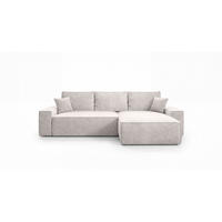 ECKSOFA California mit Schlaffunktion Vanille Rechts - Weiß, Textil (280/184cm) - Cornero