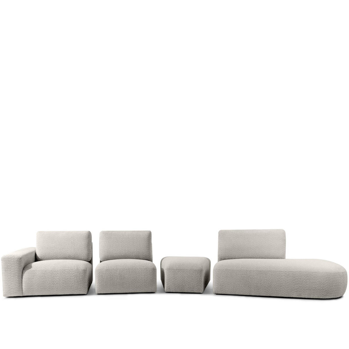 5-SITZER ECKSOFA ZUCCO Boucle rechts, Hellbraun - Hellbraun, Textil (430/84/105cm) - KONSIMO®