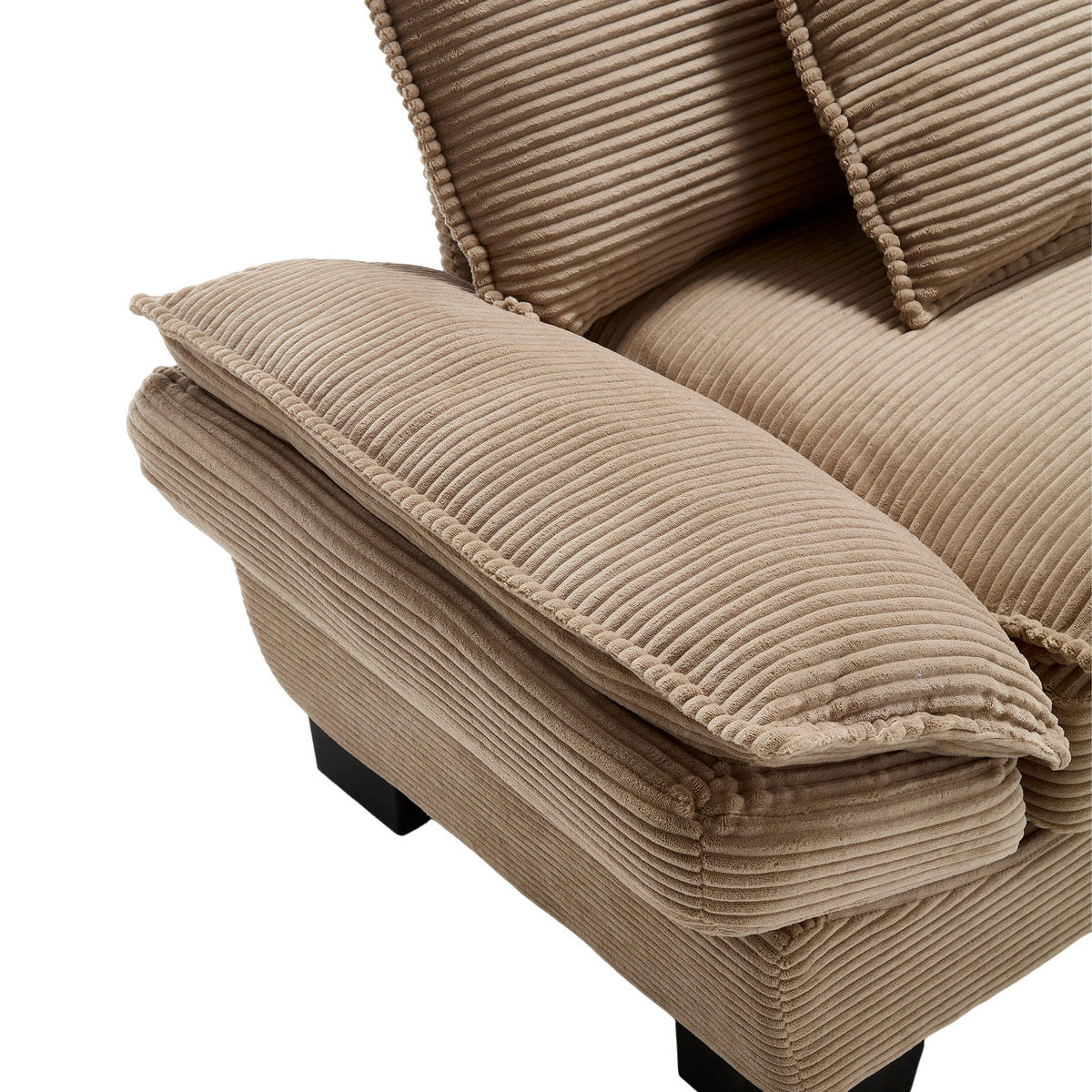SOFA 2-Sitzer 224/81/81 cm Khaki - Taupe, Textil (81/81/224cm)