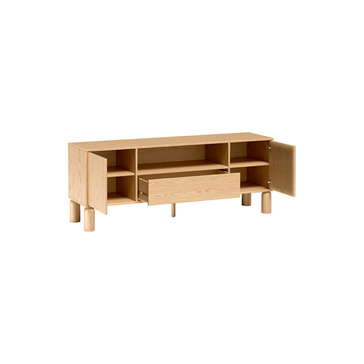 TV-LOWBOARD Sanden SN-6 160 x 61,6 x 40,6 cm Eiche Bookmatch - Eichefarben, Holz/Holzwerkstoff (160/61.6/40.6cm) - Koseto