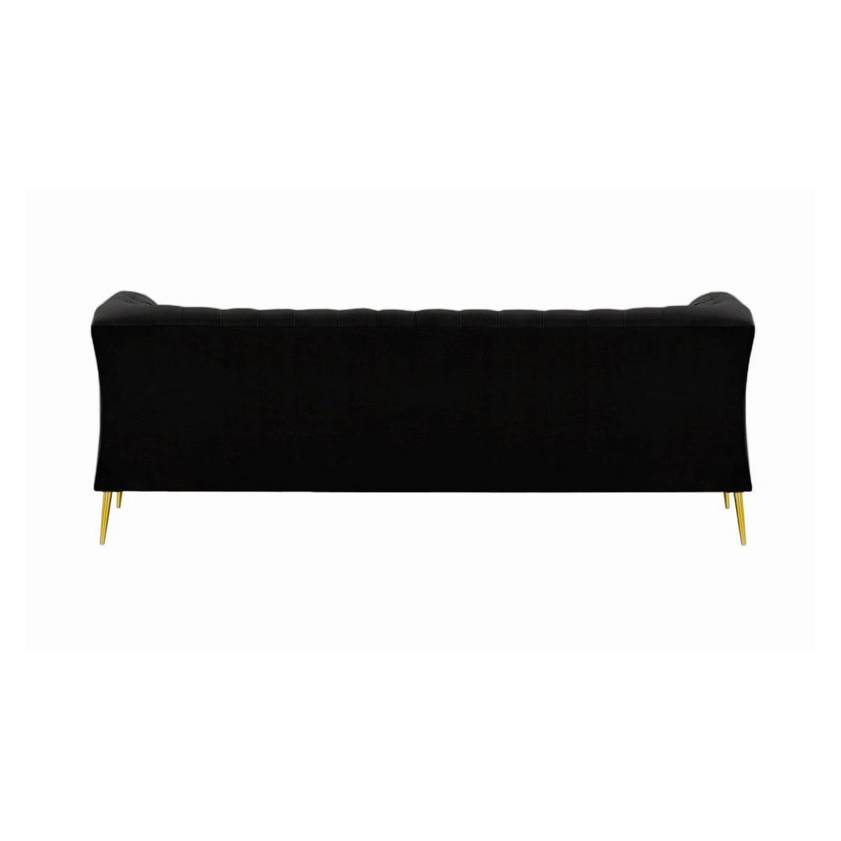 2,5-SITZER-SOFA Chesterfield Modern-Velluto 20 - Schwarz, Holz/Textil (209/74/80cm)