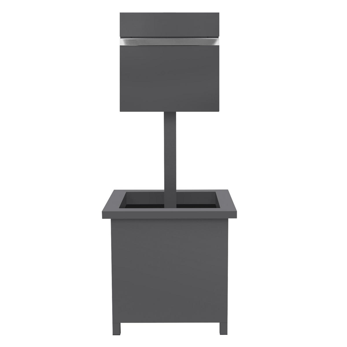 BRIEFKASTEN Anthrazit mit bepflanzbarem Ständer - Anthrazit, Metall (120cm) - ECD-Germany