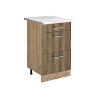 KÜCHENUNTERSCHRANK R-Line, Artisan-Eiche/Goldkraft Eiche, 50 cm Arbeitsplatte Marmor - Honigeiche/Eiche Artisan, Holzwerkstoff (50/81.6/60cm) - Vicco