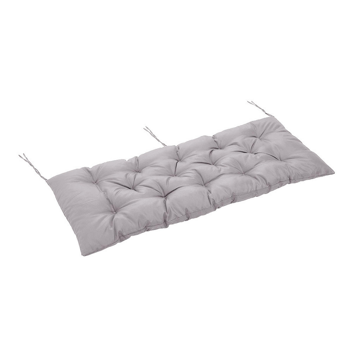 SITZKISSEN aus Polyester PP-Baumwolle in Hellgrau für Gartenbänke Leicht und tragbar Sichere Befestigungsbänder 120 x 50 cm - Grau, Textil (50/72/120cm) - Livingandhome