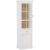 VITRINE mit Spiegel KATRIA, Weiß - Weiß, Holzwerkstoff (64/200/42cm) - KONSIMO®