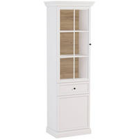 VITRINE mit Spiegel KATRIA, Weiß - Weiß, Holzwerkstoff (64/200/42cm) - KONSIMO®