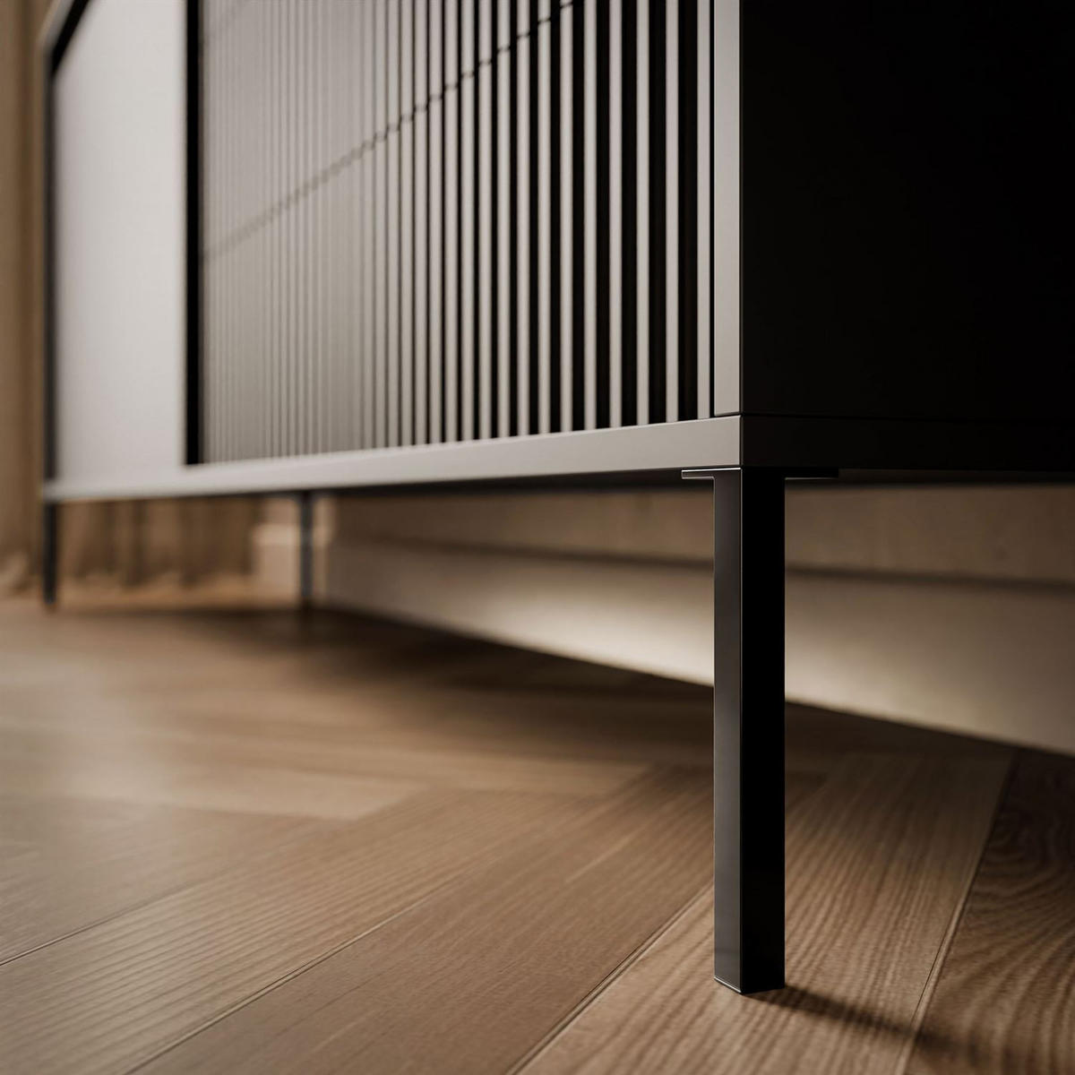 KOMMODE YASUMI 153 2D3S mit Schubladen schwarz matt - Schwarz, Holzwerkstoff (153.5/81.4/39.4cm) - Lookway