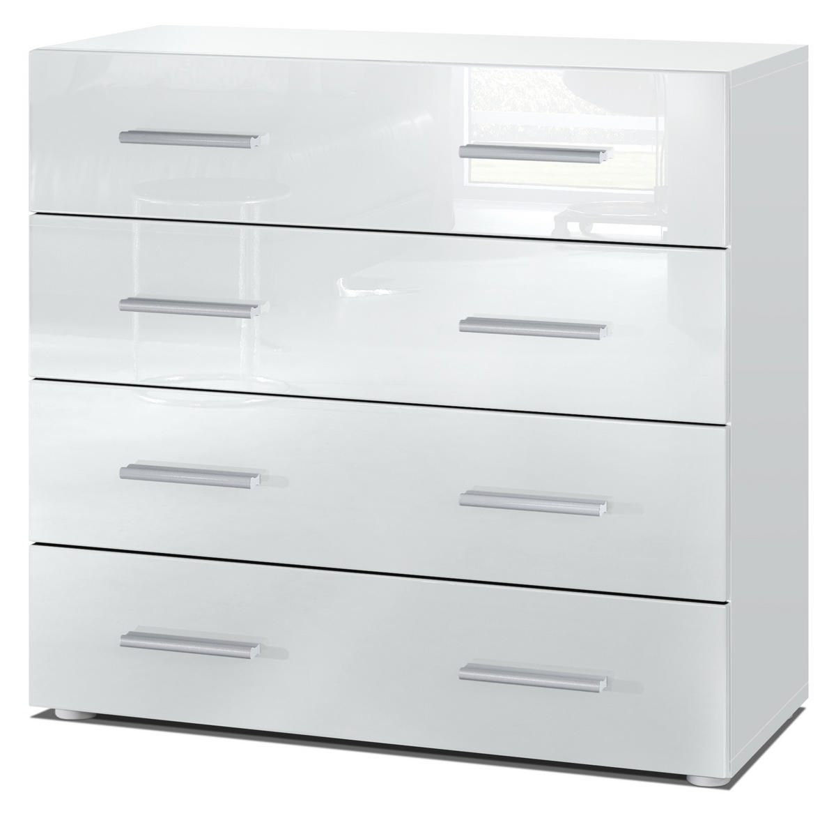 KOMMODE Pavos Weiß Hochglanz - Weiß Hochglanz, Holzwerkstoff (76/72/35cm) - Vladon