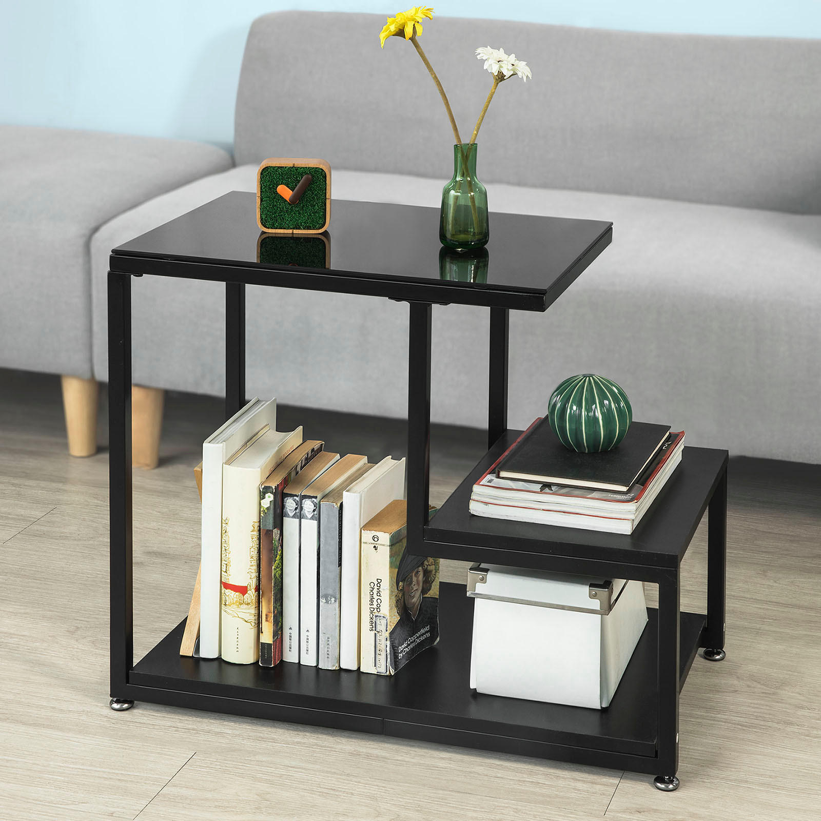 BEISTELLTISCH Schwarz - Schwarz, Holzwerkstoff (35/65/55cm) - SoBuy