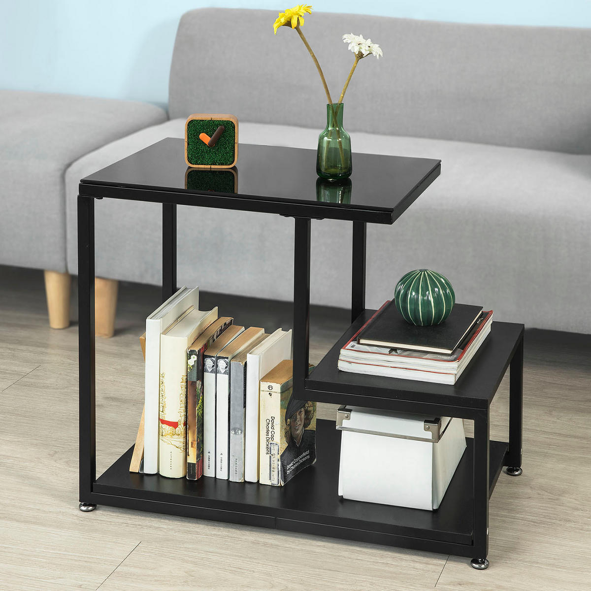 BEISTELLTISCH Schwarz - Schwarz, Holzwerkstoff (35/65/55cm) - SoBuy