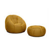 SESSEL UND POUF FIGO UND FAGO, gelb - Gelb, Holzwerkstoff/Textil (104/83/104cm) - Courtois Laville