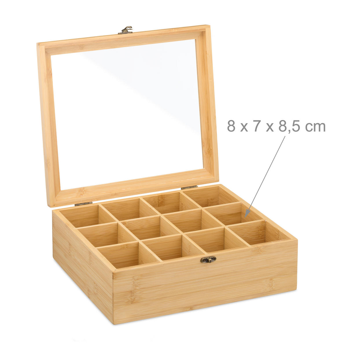 TEEBOX - Hellbraun, Holz/Holzwerkstoff (32/11/28cm) - Relaxdays