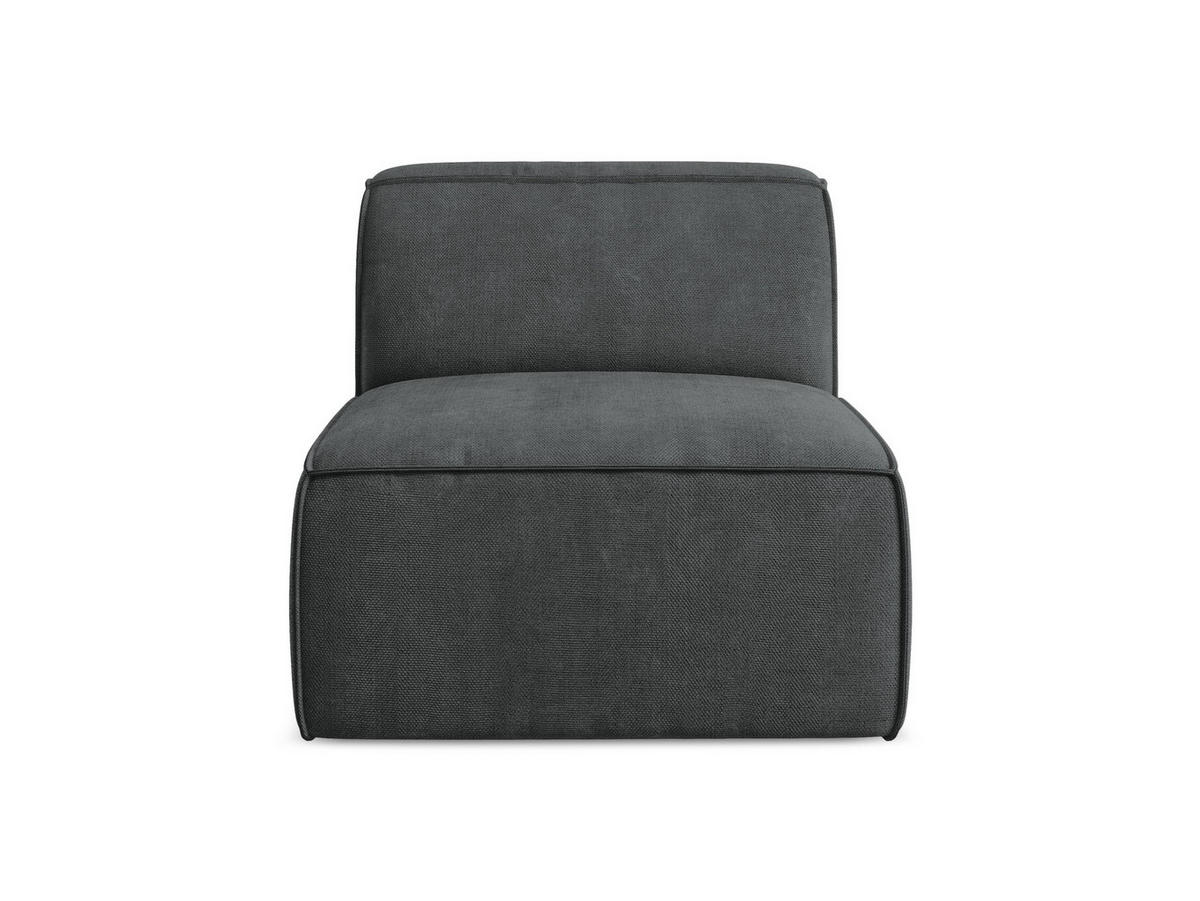 SOFAELEMENT Chenille Stoff Grau - Dunkelgrau/Schwarz, Holzwerkstoff/Kunststoff (80/70/102cm) - Makamii