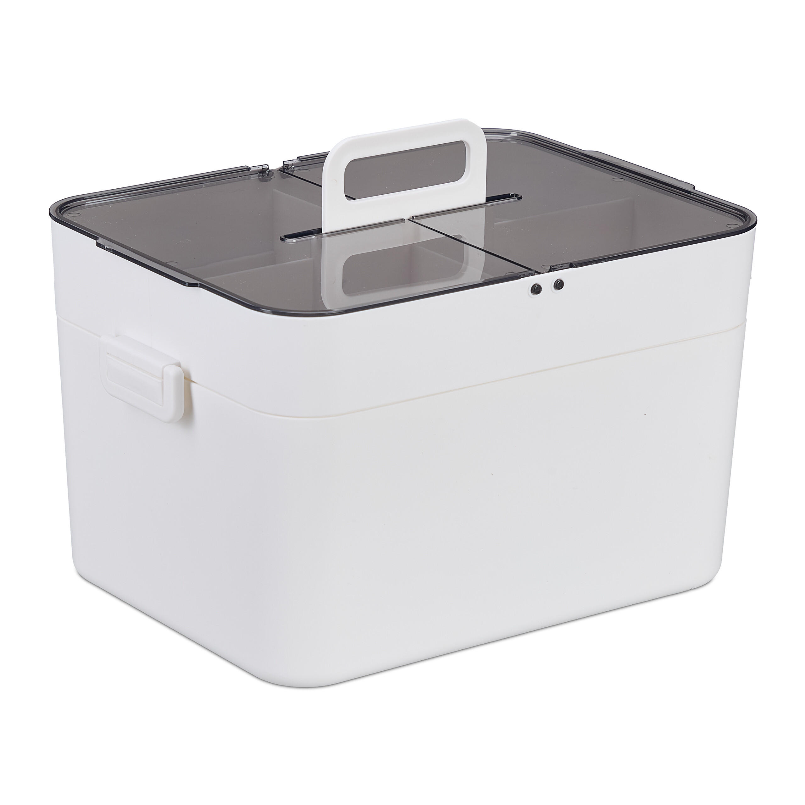 HAUSAPOTHEKE - Weiß/Grau, Kunststoff (28.5/22/21.5cm) - Relaxdays