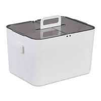 HAUSAPOTHEKE - Weiß/Grau, Kunststoff (28.5/22/21.5cm) - Relaxdays