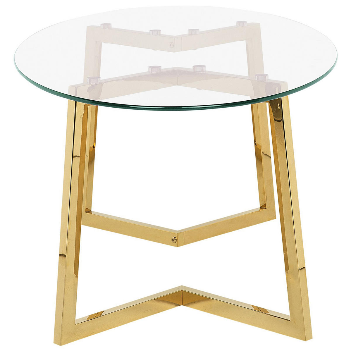 COUCHTISCH Glas Gold oval Fresno - Transparent/Goldfarben, Glas (60/120/45cm) - Beliani