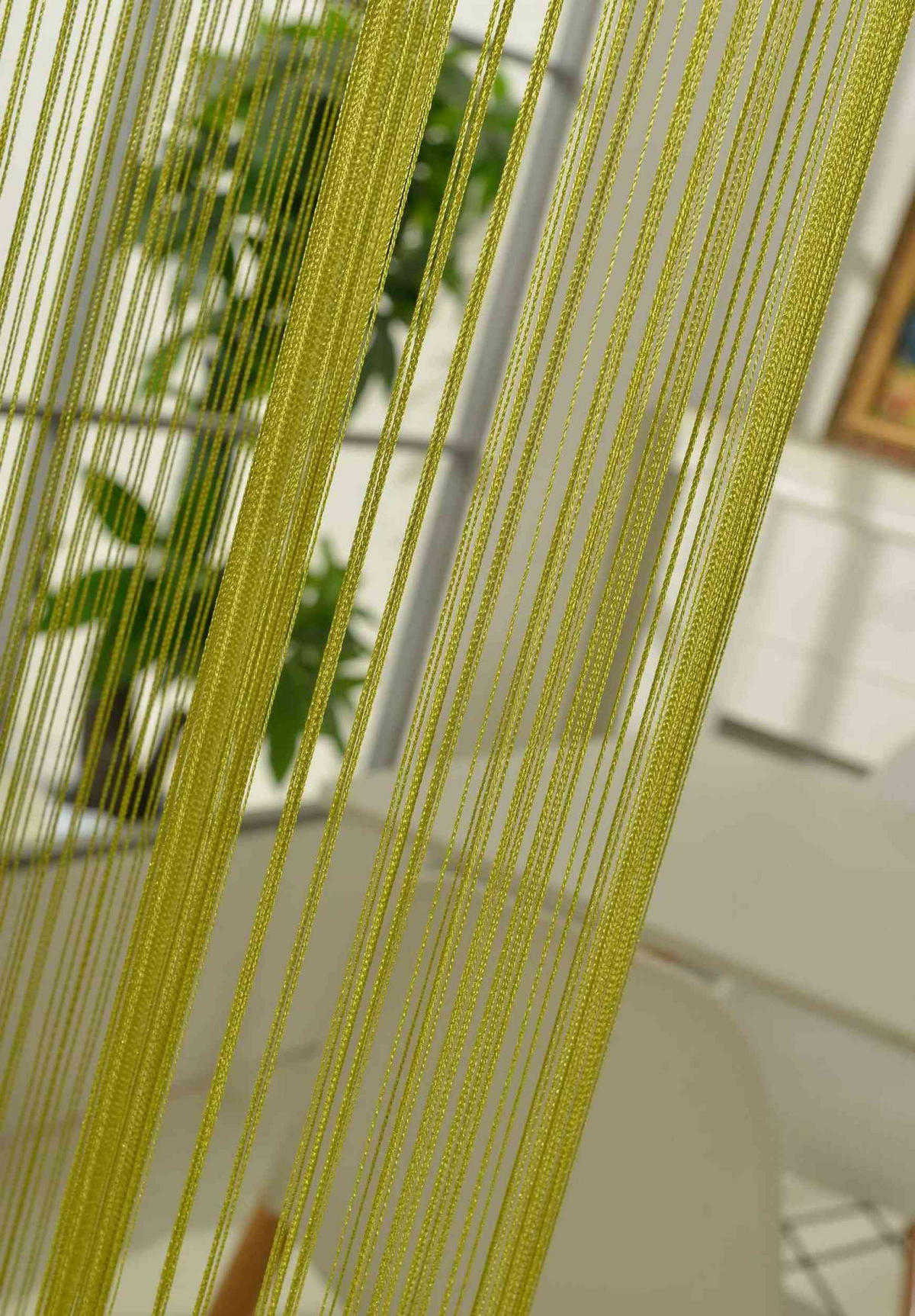FADENGARDINE 2ER SET HxB 250x140 cm Apfelgrün - Grün, Textil (140/250cm) - Gardinenbox