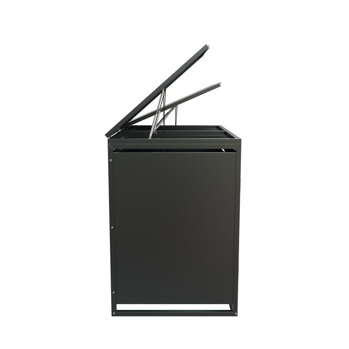 MÜLLTONNENBOX Arel 2er-Set - Anthrazit, Metall (132/116/80cm) - Juskys