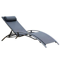 LIEGESTUHL Bahia Schwarz Aus Aluminium - Schwarz, Metall (66/30/179cm) - Concept Usine