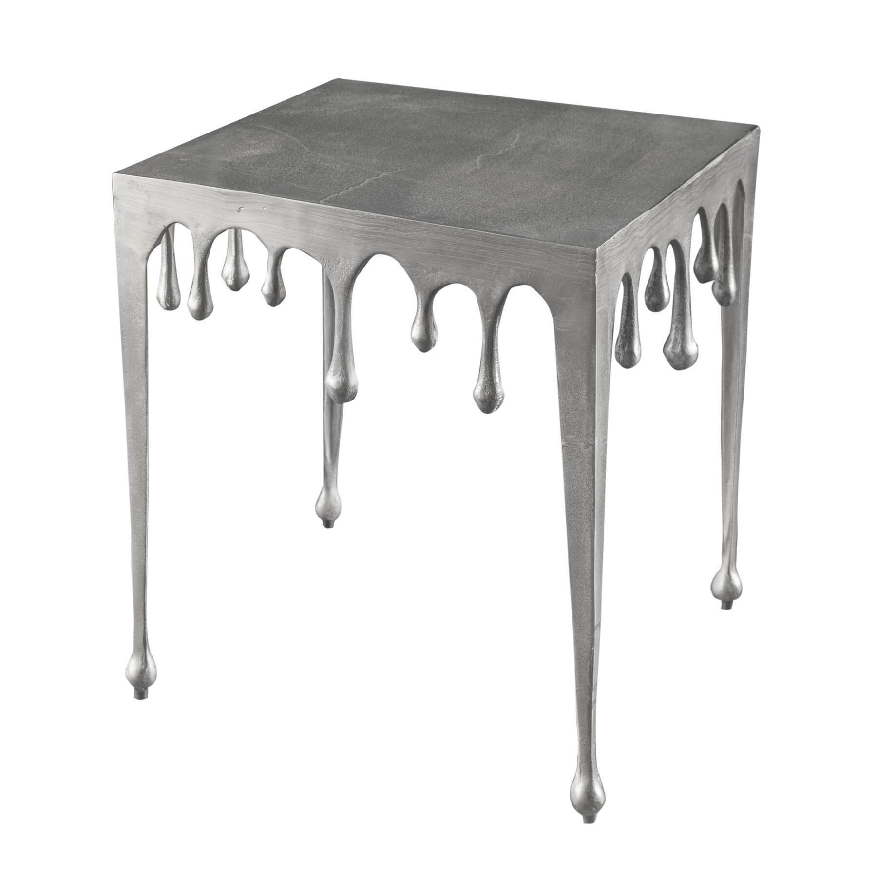 COUCHTISCH LIQUID LINE tropfenförmig Silber 46cm - Silberfarben/Goldfarben, Metall (46/46/50cm) - riess-ambiente