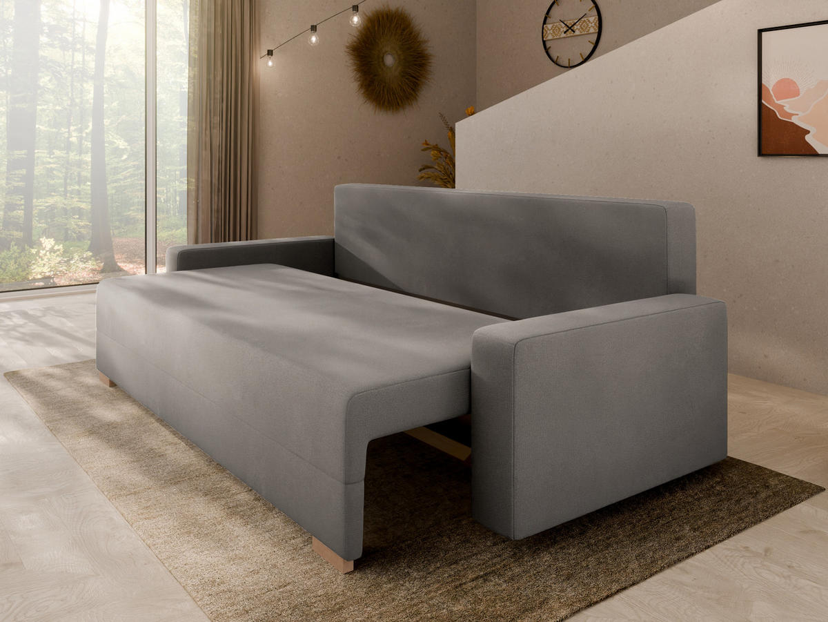 SCHLAFSOFA Celeste – modernes Design trifft auf höchsten Komfort, Mokka - Mokka, Holz (225/80/94cm) - Panda Möbel