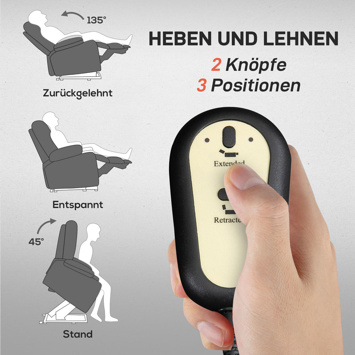 ELEKTRISCHER-AUFSTEHSESSEL Polyester Schaumstoff Dunkelgrau - Dunkelgrau/Schwarz, Textil/Metall (90/110/93cm) - HOMCOM