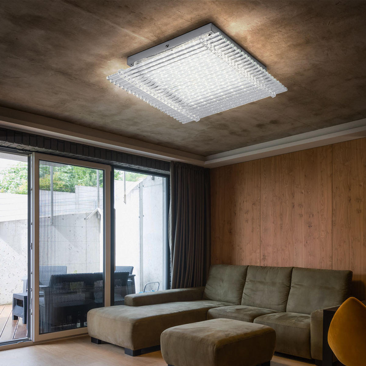 LED DECKENLEUCHTE VILLARICA Glas Silber - Silberfarben, Glas (31/31/7cm) - Globo Lighting