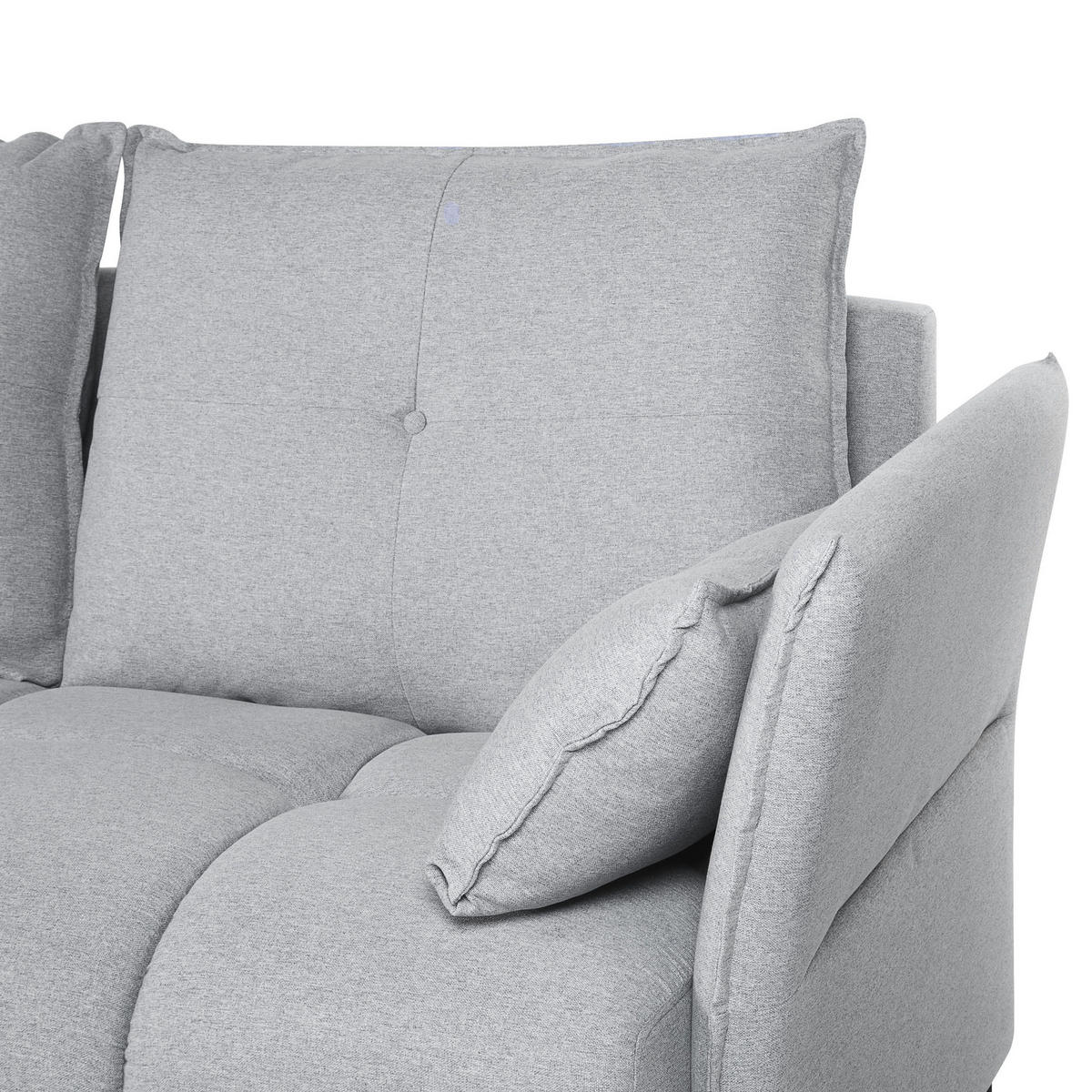4-SITZER-ECKSOFA Polyester Grau linksseitig Tomra - Hellgrau, Textil (325/136cm) - Beliani