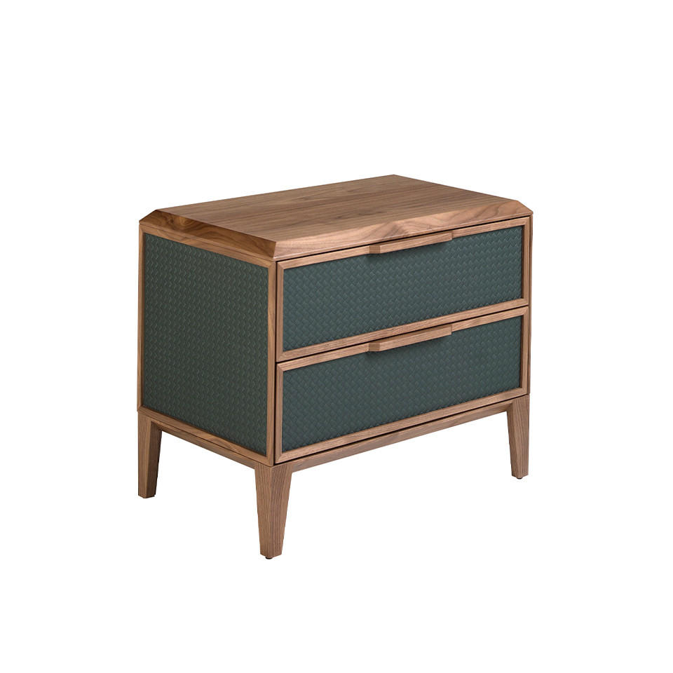 NACHTSCHRANK Dunkelgrün Walnuss 60/40/51 cm - Dunkelgrün/Walnussfarben, Holz (60/51/40cm) - ANGEL CERDA