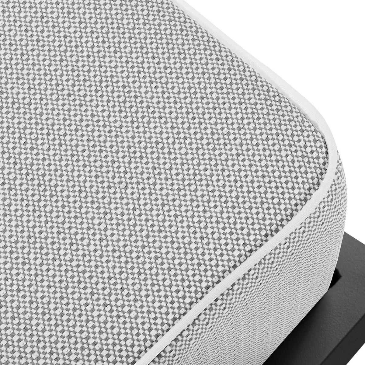 GARTENLOUNGE-HOCKER TRIGLO auf Metallfüßen, Modern, Dunkelgrau - Dunkelgrau/Weiß, Textil/Metall (69/44/54cm) - KONSIMO®